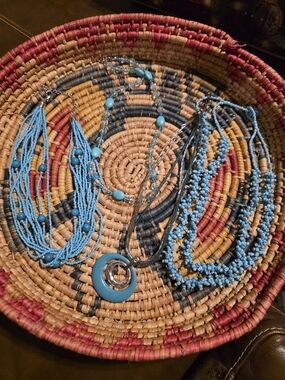 Kenneth Cole Turquoise Blue Multi-Strand Necklace Set